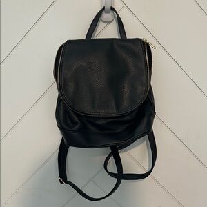 Black Leather Backpack